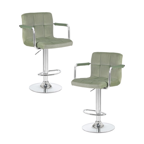 Набор 2 шт Стул барный DOBRIN KRUGER ARM, мятный велюр (MJ9-87)