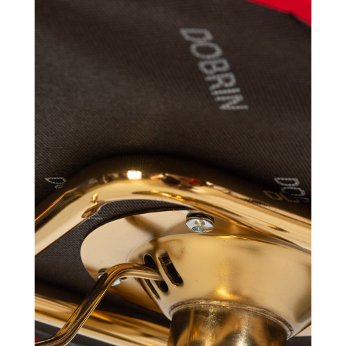 Стул барный DOBRIN CHARLY GOLD, красный велюр (MJ9-45)