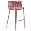Стул барный DOBRIN EMMA ROSE GOLD, розовый велюр (VF-10)
