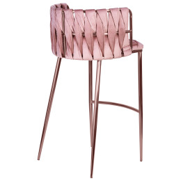 Стул барный DOBRIN EMMA ROSE GOLD, розовый велюр (VF-10)