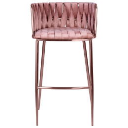Стул барный DOBRIN EMMA ROSE GOLD, розовый велюр (VF-10)