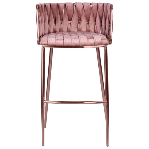 Стул барный DOBRIN EMMA ROSE GOLD, розовый велюр (VF-10)
