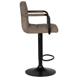 Стул барный DOBRIN KRUGER ARM BLACK, какао вельвет (LAR-E2041-05)