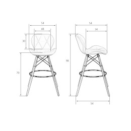 Стул барный DOBRIN BUTTERFLY BAR, ножки светлый бук, цвет кремовый