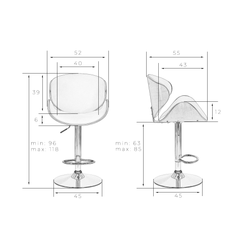 Стул барный DOBRIN JACK, цвет кремовый 502-A-4
