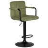 Стул барный DOBRIN KRUGER ARM BLACK, зеленый вельвет (LAR-E2041-7)