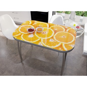 Стол со стеклом "Апельсины"