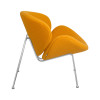 Кресло дизайнерское DOBRIN EMILY, желтая ткань AF13, хромированная сталь