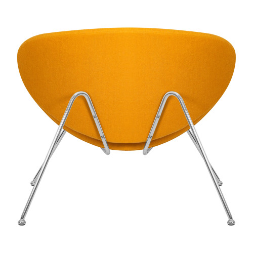 Кресло дизайнерское DOBRIN EMILY, желтая ткань AF13, хромированная сталь