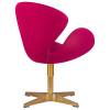 Кресло дизайнерское DOBRIN SWAN, бордо ткань AF5, золотое основание