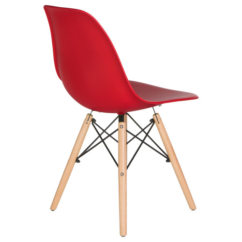 Набор 4 шт Стул обеденный DOBRIN DSW, ножки светлый бук, цвет красный (R-02)