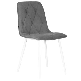 Стул обеденный DOBRIN CHILLY ROMBO, Серый Simple 33, основание белый