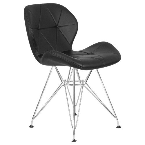 Набор 4 шт Стул обеденный DOBRIN BUTTERFLY CHROME, ножки хром, цвет чёрный