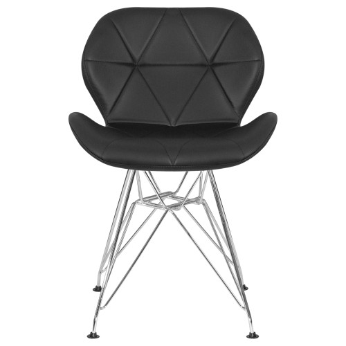 Набор 4 шт Стул обеденный DOBRIN BUTTERFLY CHROME, ножки хром, цвет чёрный