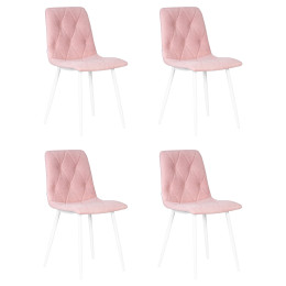 Набор 4 шт Стул обеденный DOBRIN CHILLY ROMBO, Розовый Simple 03, основание белый