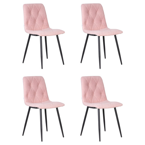 Набор 4 шт Стул обеденный DOBRIN CHILLY ROMBO, Розовый Simple 03, основание черное