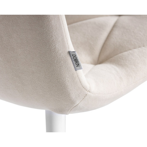 Стул обеденный DOBRIN CHILLY ROMBO, Бежевый Simple 44, основание белое