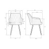Стул обеденный DOBRIN ROBY, ЭМАЛЬ ЧЕРНЫЙ МУАР велюр Catania Stone