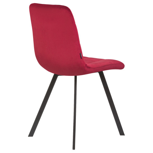 Стул обеденный DOBRIN ALEX SQUARE, черные матовые ножки, бордовый велюр (V108-85)