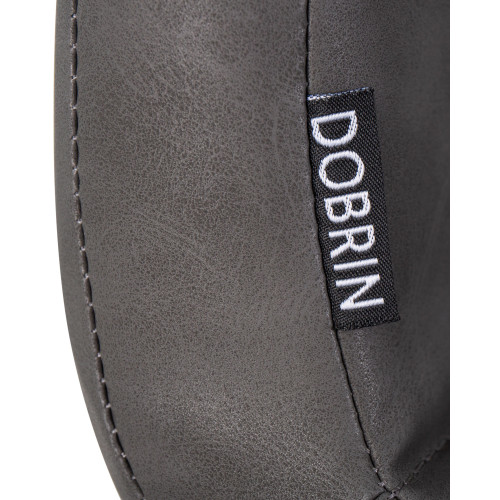 Стул обеденный DOBRIN MARK, черные ножки, серая антрацитовая винтажная экокожа (RU-08)