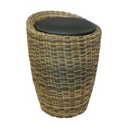Табурет с местом для хранения LM-1100Rattan, чёрный