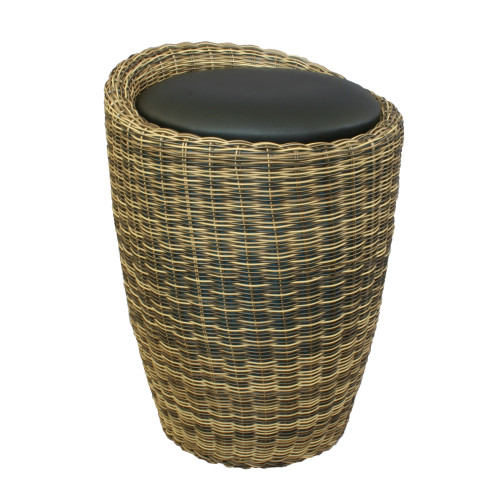 Табурет с местом для хранения LM-1100Rattan, чёрный