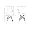 Набор 2 шт Стул обеденный DOBRIN DSR, ножки золотые, цвет светло-розовый (PK-02)