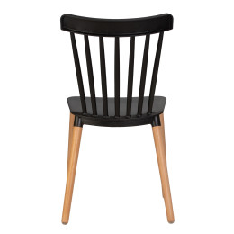 Набор 3 шт Стул обеденный DOBRIN THEO, ножки светлый бук, цвет черный (B-03)