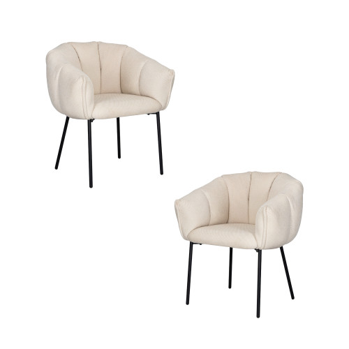 Набор 2 шт Стул обеденный DOBRIN BUDDY, светло-бежевый лен (355A-02)