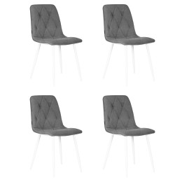 Набор 4 шт Стул обеденный DOBRIN CHILLY ROMBO, Серый Simple 33, основание белый