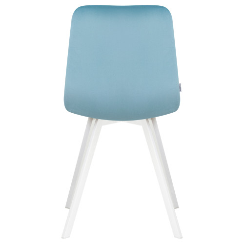 Стул обеденный DOBRIN ALEX SQUARE, белые ножки, морской волны велюр (V108-57)