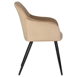 Стул обеденный DOBRIN ROBERT, черные матовые ножки, велюр V108-104 Мокко