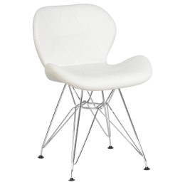 Стул обеденный DOBRIN BUTTERFLY CHROME, ножки хром, цвет белый