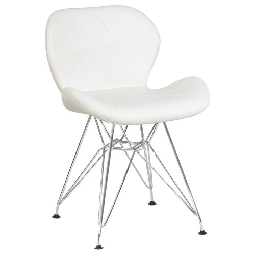 Стул обеденный DOBRIN BUTTERFLY CHROME, ножки хром, цвет белый