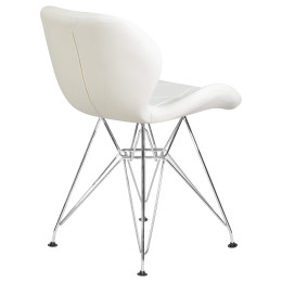 Стул обеденный DOBRIN BUTTERFLY CHROME, ножки хром, цвет белый