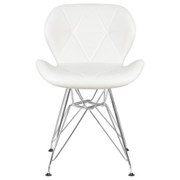 Стул обеденный DOBRIN BUTTERFLY CHROME, ножки хром, цвет белый