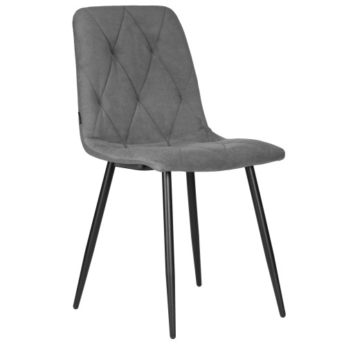 Стул обеденный DOBRIN CHILLY ROMBO, Серый Simple 33, основание черное