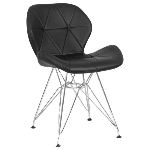 Стул обеденный DOBRIN BUTTERFLY CHROME, ножки хром, цвет чёрный