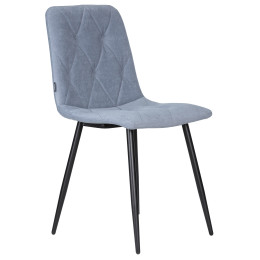 Стул обеденный DOBRIN CHILLY ROMBO, Серо-голубой Simple 26, основание черное
