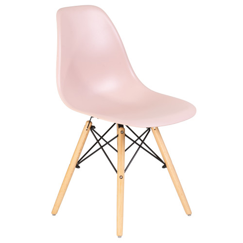 Набор 4 шт Стул обеденный DOBRIN DSW, ножки светлый бук, цвет светло-розовый (PK-02)