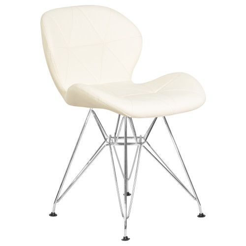 Стул обеденный DOBRIN BUTTERFLY CHROME, ножки хром, цвет кремовый