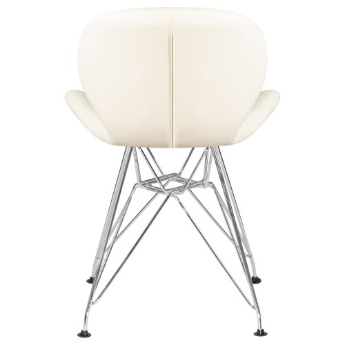 Стул обеденный DOBRIN BUTTERFLY CHROME, ножки хром, цвет кремовый