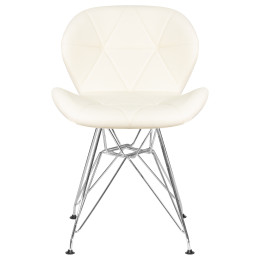 Стул обеденный DOBRIN BUTTERFLY CHROME, ножки хром, цвет кремовый
