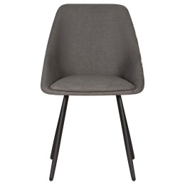 Стул обеденный DOBRIN MARKUS, ЭМАЛЬ ЧЕРНЫЙ МУАР ткань Candy Graphite+Escada Ochre