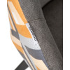 Стул обеденный DOBRIN MARKUS, ЭМАЛЬ ЧЕРНЫЙ МУАР ткань Candy Graphite+Escada Ochre
