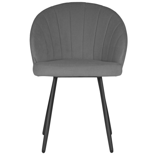 Стул обеденный DOBRIN NAOMI, ЭМАЛЬ ЧЕРНЫЙ МУАР велюр Catania Stone