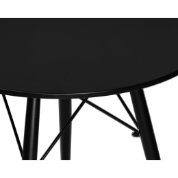 Стол обеденный DOBRIN CHELSEA`80 BLACK, столешница черная, основание черное