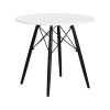 Стол обеденный DOBRIN CHELSEA`80 BLACK, столешница белая, основание черное