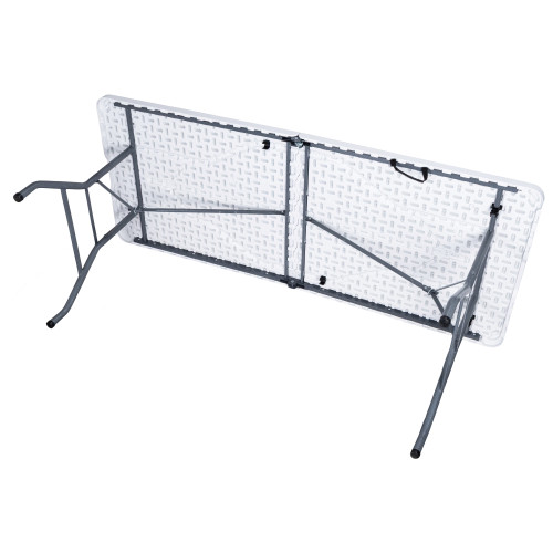 Стол складной обеденный DOBRIN TROY, белая столешница, серое основание