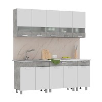 Кухня Денвер 2,0 Фасад БЕЛЫЙ/Корпус АТЕЛЬЕ СВЕТЛОЕ